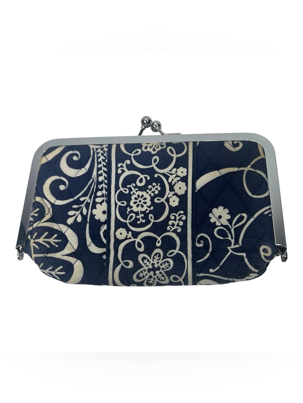 Vera Bradley "Twirly Birds" Navy Kiss lock Cosmetic Pouch- RETIRED